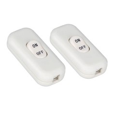 2PCS Inline Cord Switch, On/Off Lamp Control Appliance Switch Rocker White