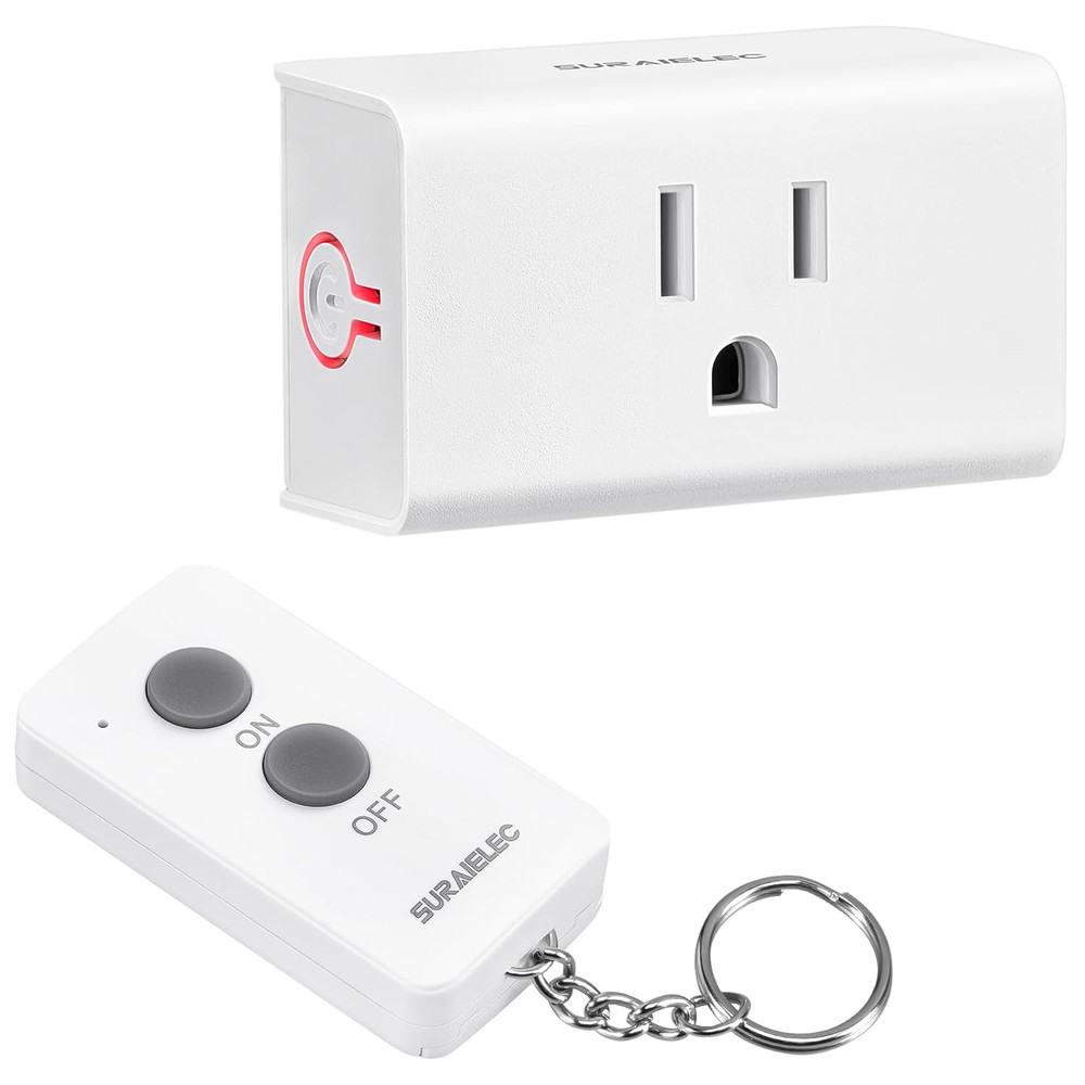 Remote Control Outlet, Wireless Light Switch – Keychain Remote, 15 AMP, 100FT Ra