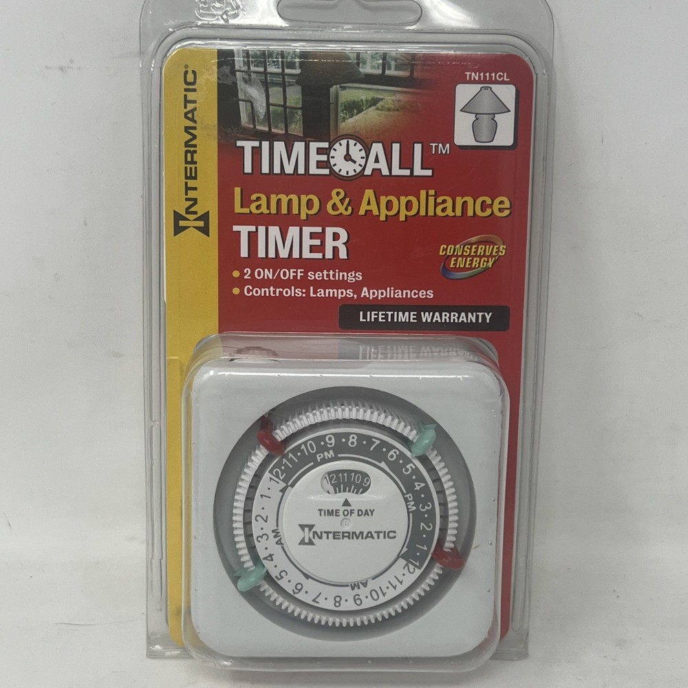 Intermatic TIME ALL (TM) Lamp Appliance Timer TN111CL 2 ON/OFF Settings NEW