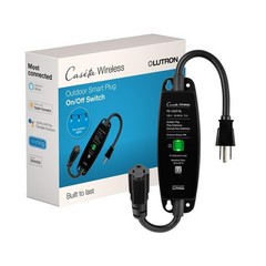 Smart Outdoor Plug for Caseta Lighting, 1 Pack, Black