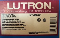 Lutron NT-600-IV Slide Dimmer 600W Ivory ***Free Shipping***