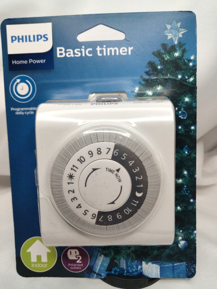 Philips Home Basic Timer Indoor Programmable Daily Cycle Polarized 2 Outlet