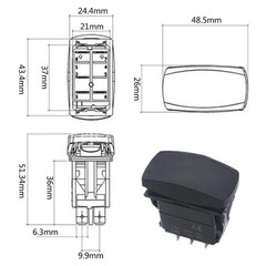 1pcs 5 Pin Car Boat Caravan Rocker Switches Waterproof 12V/24V Rocker Switch GA