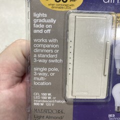 LUTRON MACL-153MH-LA Maestro 3-Way CFL LED Digital Light Dimmer Light Almond -W