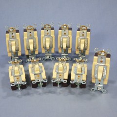 Cooper CS420V Ivory Commercial Grade Toggle Wall Light Switches 4-Way 20A 10pcs