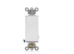 Lof of 5 LEVITON 20A 120/277V DECORA PLUS ROCKER 1-POLE SWITCH -WHITE – 5621-2W