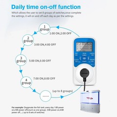 Timer Outlet, Programmable 110V/220V Pump Timer Switch, Minimum Setting by Secon