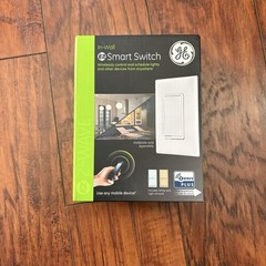 ZW4005 In-Wall Smart Switch GE Z-Wave Plus Paddle App Control White/Light Almond