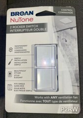 Broan Nutone P2RW 15-Amp White Control 2 Rocker Light Switch & Ventilation Fan