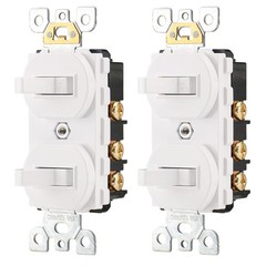 Wengart (2-Pack) Double Toggle Switch, 15 Amp 120V, 2-in-1 Combination Light …