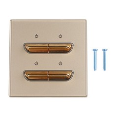 Gold Glass Panel for toggle Light Switch with LED Indicator for Home Use
