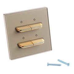 Gold Glass Panel for toggle Light Switch with LED Indicator for Home Use