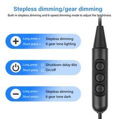 5 PCS USB Male On/Off Switch to USB C Male Cable 6Speed Dimming 4.9FT