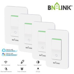 BN-LINK 4 Pack BN-LINK WiFi Smart in-Wall Light Switch Timer with Alexa & Google