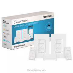 Caseta Smart Lighting Dimmer Switch (2 Count) Starter Kit with Smart Hub (P-BDG-
