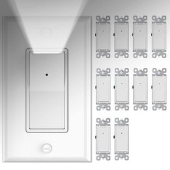 10 Pack Sozulamp Light Switch Led Night Light 15Amp 120/277Volt Rocker Single