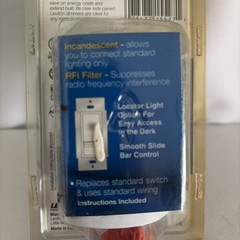 Leviton Sure Slide Slide Dimmer W/ Optional Locator Light 600W No. 6631-LW White