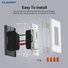 Slide Dimmer Light Switch, Universal Dimmable LED Lighting Control, Single Pole