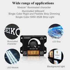 2Pack LED Dimmer Switch DC 12-24V 30A PWM Stepless Brightness Dimming Control…