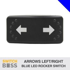 Blue LED Horizontal LASER ETCHED Rocker Switch 43 Styles for Caravan Marine Car