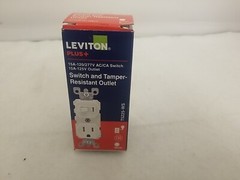 Leviton T5225-W 15A 125V 3-Wire White Thermoplastic Combination Switch/Outlet