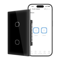 TX Gen2 Wall Touch Switch, 2 Channels 120-Panel, 2.4GHz Wi-Fi, Neutral Requir…
