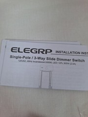 ELEGRP Slide Dimmer Rocker Switch 300W Dimmable LED CFL DM19-WH6 NEW 600W