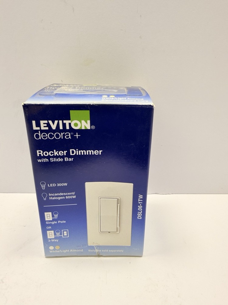 LEVITON DSL06-1TW DECORA ROCKER DIMMER WITH SLIDE BAR (IN WHITE/ivory)