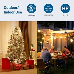 DEWENWILS Outdoor Outlet Light Timer with 2 ft Cord Waterproof Light Timer Plug