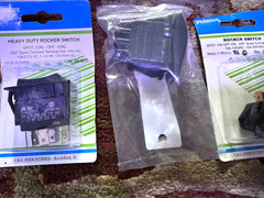 Set of 10 switches. ON/OFF, 12 volt and 250volt . NOS. New.