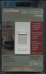 Lutron Lumea LGFSQ-FH-WH Single Pole or 3 Way Wall Slider Fan Control White