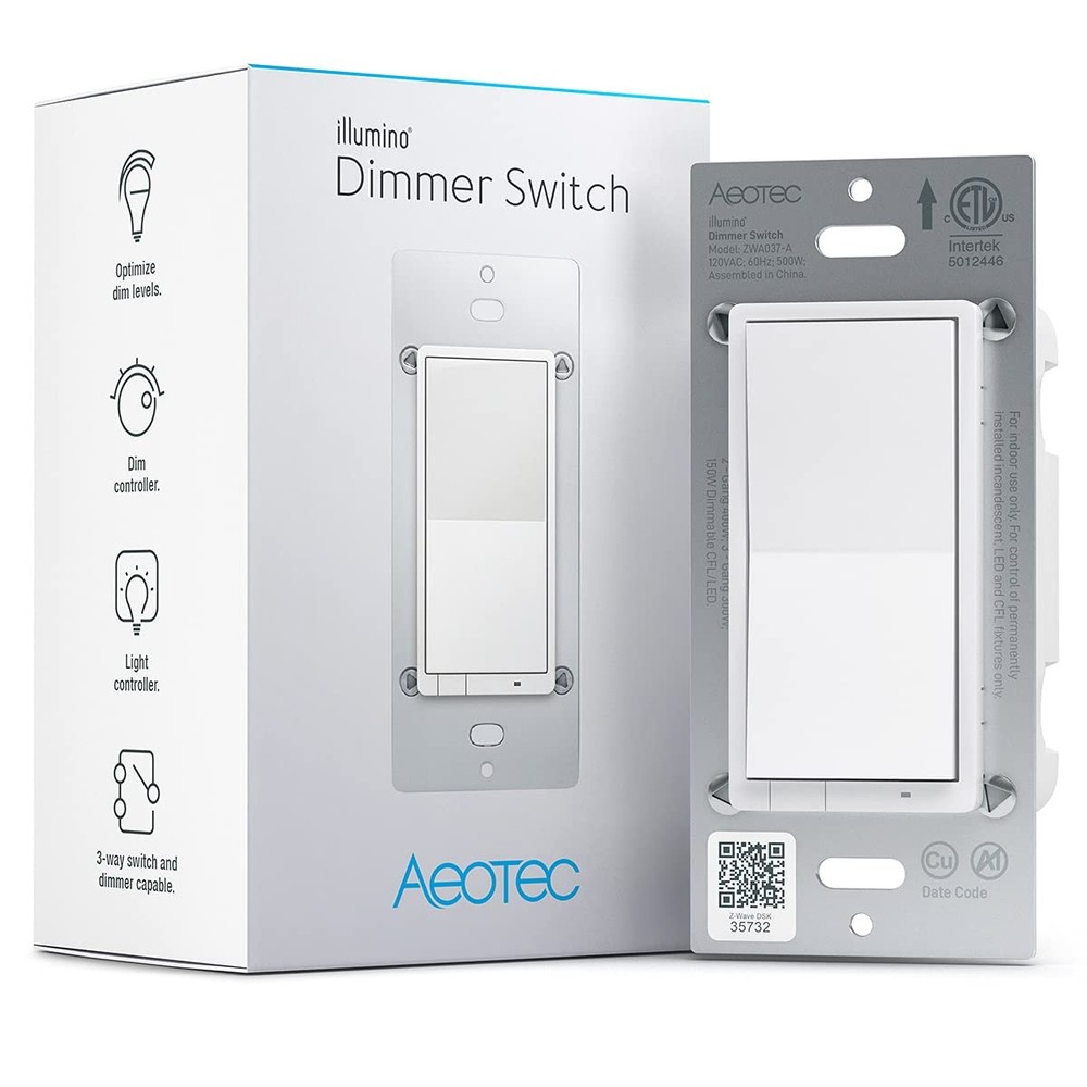 Zwave Light dimmer Switch: Aeotec Wall Dimmer Switch, 3 Way, Repeater, On Off