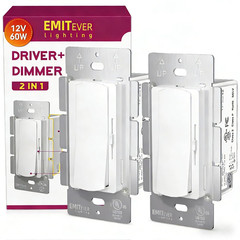 Dimmer Light Switch & 24V 60W Dimmable LED Driver 2 in 1, UL Listed Single-Pole