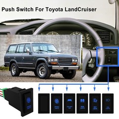 Blue Led Push Switch Spot Lights ON OFF 12V For Toyota Prado LandCruiser 80 79