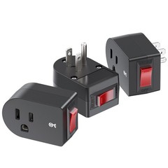 Cable Matters 3-Pack Grounded Outlet Switch with On Off, Plug Swit