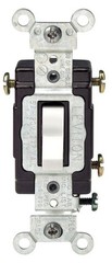 Leviton C22-05503-LHW White 15A 120V 1-Pole Thermoplastic Toggle AC Quiet Switch