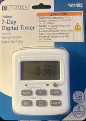 Utilitech 7 Day Digital Timer Indoor 0611422 Factory Sealed