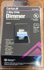 CARLON 3 WAY SLIDE DIMMER GREY SDS653 120 VAC 600 WATT SOLID STATE ELECTRIC GRAY