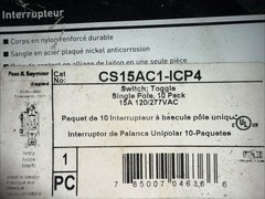 Lot of 10 NEW Pass & Seymour legrand CS15AC1 ISingle Pole Switch 15a 120/277VAC
