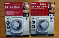 2 X Prime 24-Hour Timer Indoor Repeats daily Easy to use! Lights and Security