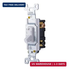 GE 3-Way Grounding Toggle Switch, in Wall On/Off Fan & Light Switch Replacement,