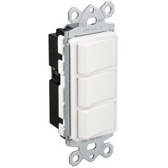 Baomain Triple Rocker Light Switch, 15A 120V Single Pole, 3 Individual…