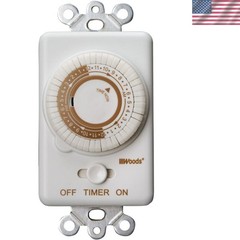 59745 59745WD 24-Hour Mechanical Converts A Wall Light Switch to Timer White