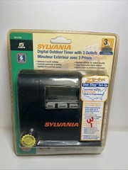 Sylvania Digital Outdoor Timer SA 210 w/ 3 Outlets 15 Amps Brand New