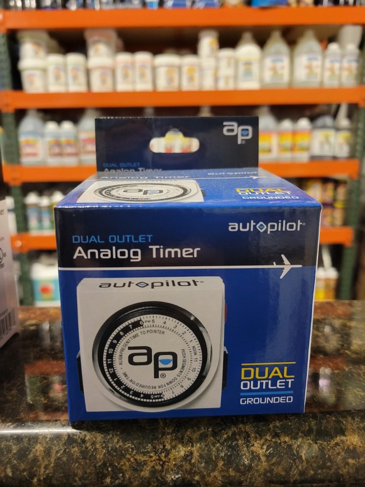 Autopilot Brand – AP – Dual Outlet – Analog Timer – 24 Hour – 15 Min Programming