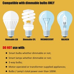Upgraded UL-Certified 2-Pack Inline Dimmer Switch, Full Range Rotary Cord Swi…
