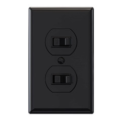 Double Toggle Light Switch, Two Single Pole Electrical Dual Light Switch, 15A, 1