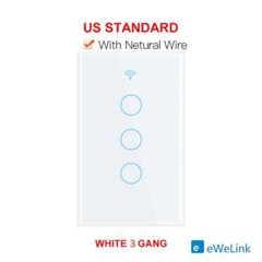 Melery WiFi Smart Ewelink Wall Touch Light Switch Glass Panel for Alexa/Google
