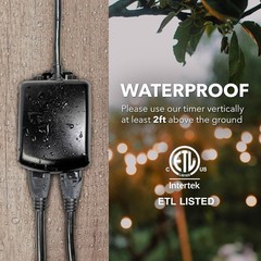 Outdoor Timer Two Outlets Heavy Duty Switch 15 AMP Swimming Pool Pump SA205