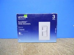 Leviton Decora+ SureSlide Slide Dimmer Dimmers 6672-3PW (3 Pack )